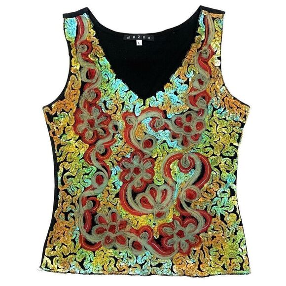 MEZON Embellished Sleeveless Top - Picture 1 of 6